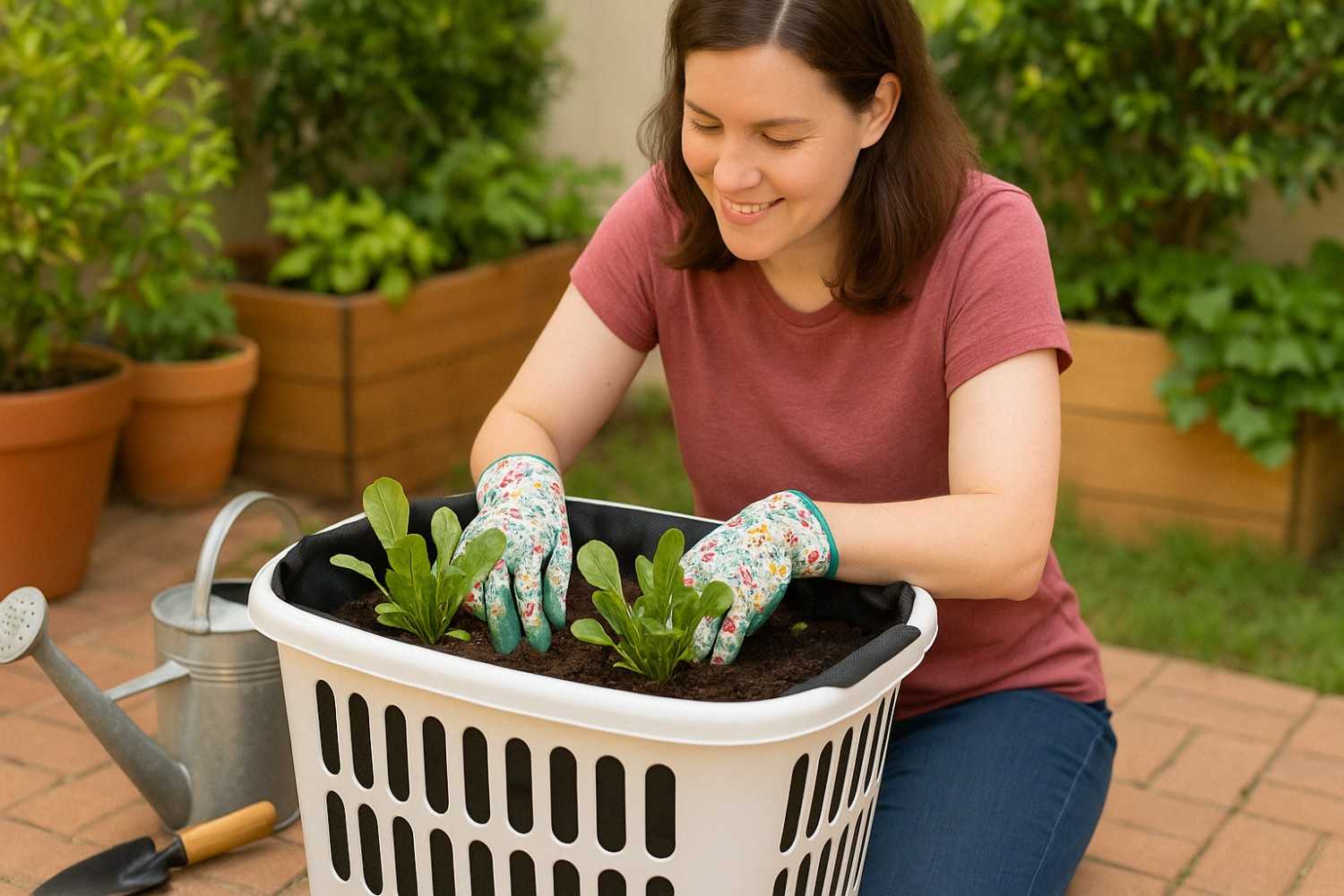 Gardening with a Repurposed Laundry Basket1
