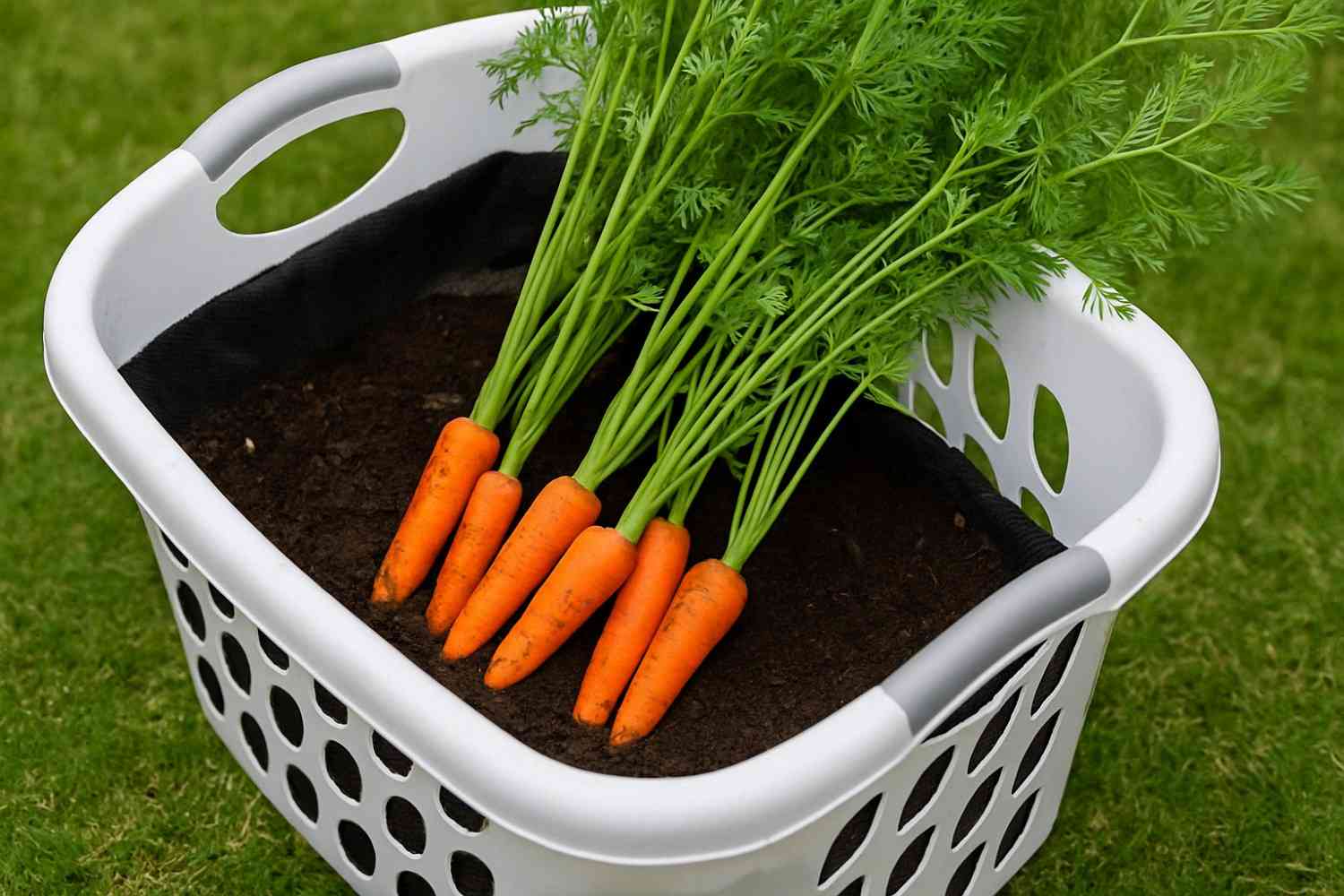 carrots in laundry basket