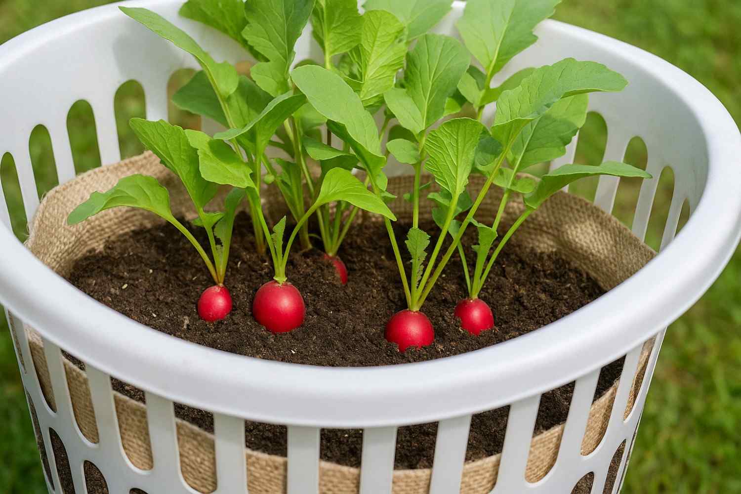 radish in a laundry basket